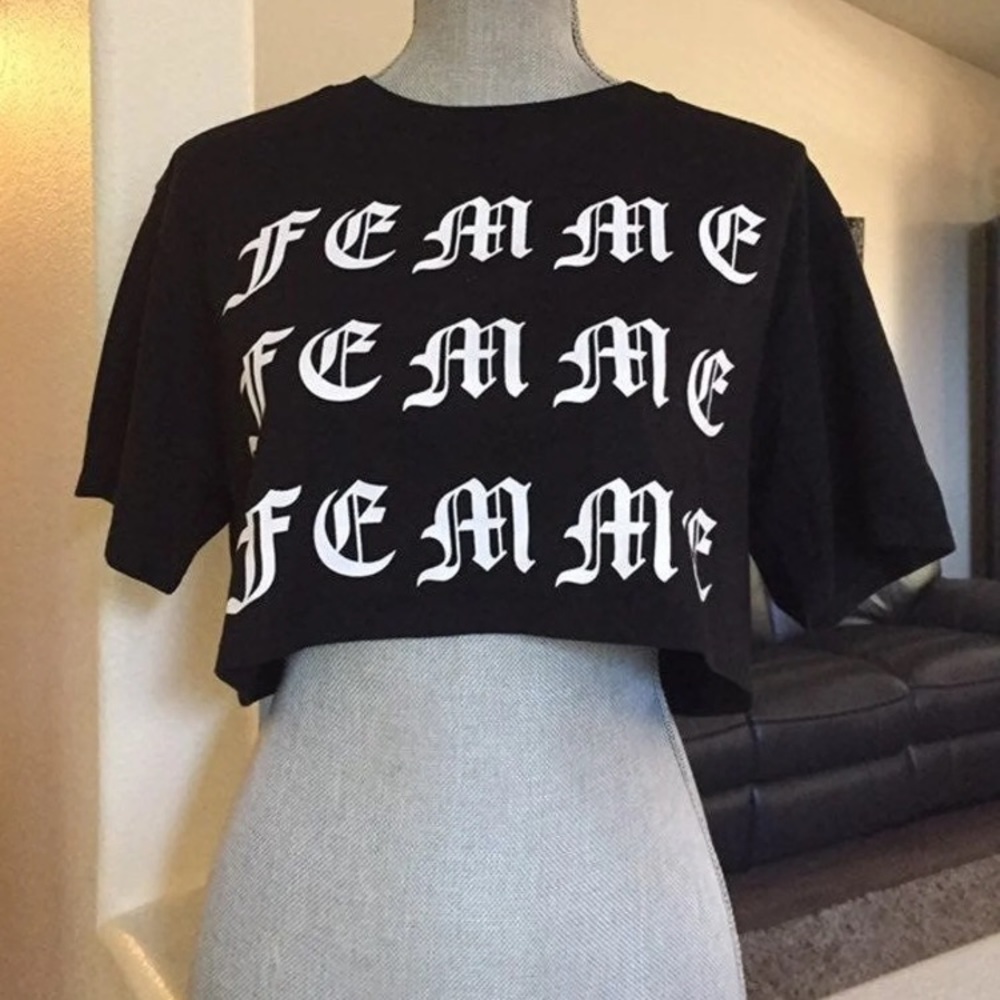 Women’s Black Femme Crop Top Shirt Small